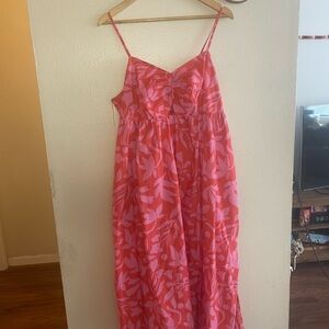 Time and Tru Pink and Coral Floral Sundress